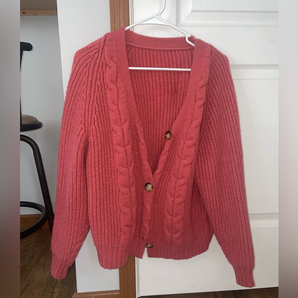 Pink Cardigan Sweater